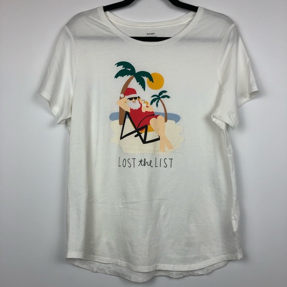 Old Navy Tops - Old Navy Lost The List Santa Beach Christmas Tee